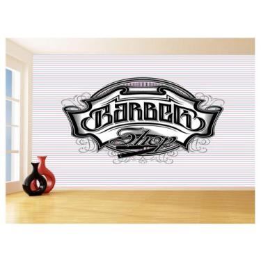 Imagem de Papel De Parede 3D Barbearia Barber Shop Logo 3,5M Brb12 - Você Decora