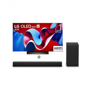 Imagem de Combo Smart TV LG OLED Evo AI C4 4K 48\\\\\\\&quot; 2024 + Soundbar LG S40T