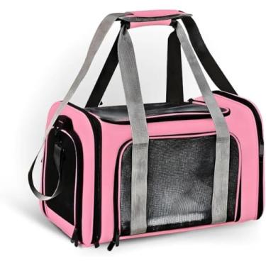 Imagem de Bolsa De Transporte Para Pet Rosa Elegante Com Design Sofisticado Materiais Premium Segurança Conforto Ventilação Ideal Para Viagens Passeios E Veterinário - ROSA