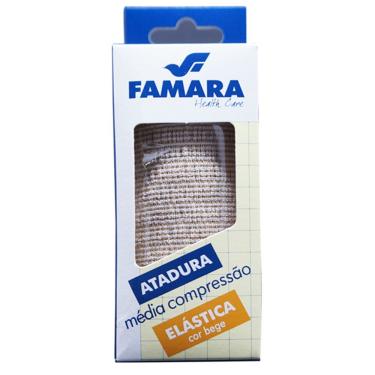 Imagem de Atadura Elástica Média Compressão 10x130 Bege Famara