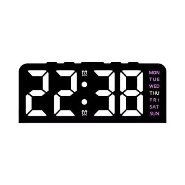 Imagem de Despertador Digital LED Com Luz Noturna, Visor De Hora E Temperatura, 