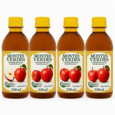 Imagem de Kit 4 Vinagre De Maçã Orgânico Montes Verdes 530Ml