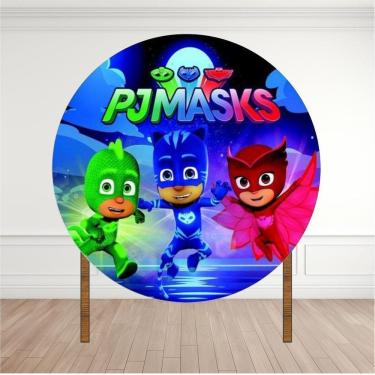 Imagem de Painel Redondo Lona Fosca 1,20M- Tema Pj Masks
