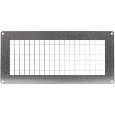 Imagem de Repa Market Grade de ventilação retangular de aço galvanizado de 25,4 cm x 12 cm - Proteção de ventilação de entrada e saída - Malha de proteção de escape de fornecimento de ar de metal universal -