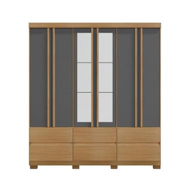 Imagem de Guarda Roupa Casal Vitória 6 Portas e 6 Gavetas Com Espelho  EdeCasaMoveis