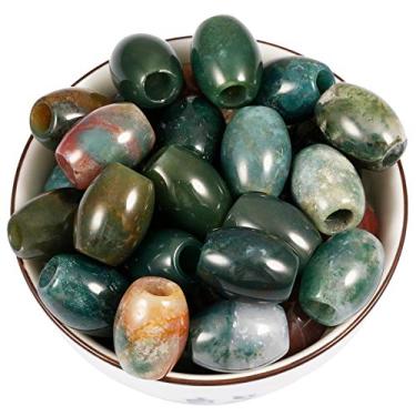 Imagem de Nupuyai Contas soltas de pedra grande para fabricação de joias, pacote com 30, contas europeias polidas Rondelle que servem para pulseiras de berloques