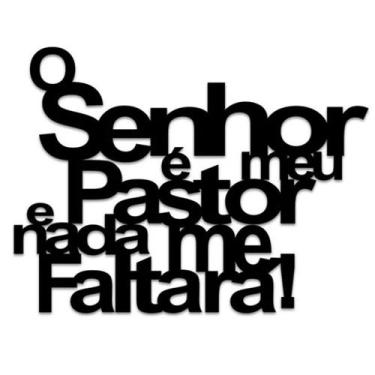 Imagem de Aplique MDF salmo 23 oração fé religioso com fita dupla face - Estilus