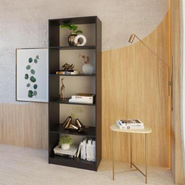 Imagem de Estante Livreiro Multiuso Eliana Com 5 Nichos preto - PIPPA WEB