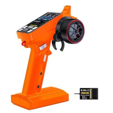 Imagem de MEUS RACING ME-8A RC Transmitter 8 Channels 2.4GHz and Receiver with Coach Mode for 1/8 1/10 1/18 1/24 RC Crawler Car Boat TRX4 TRX4M SCX10 SCX24 Upgrades Parts (Orange)
