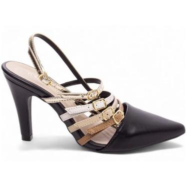 Imagem de Sapato Scarpin Salto Alto Preto Caramelo Bege Branco Met - Torricella,