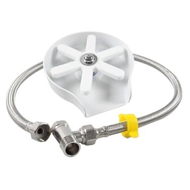 Imagem de Enxaguador de vidro de aço inoxidável para pia de cozinha, lavador de copo de alta pressão com jato rotativo de 360°, tubo de água incluído, TY080C002 (branco)
