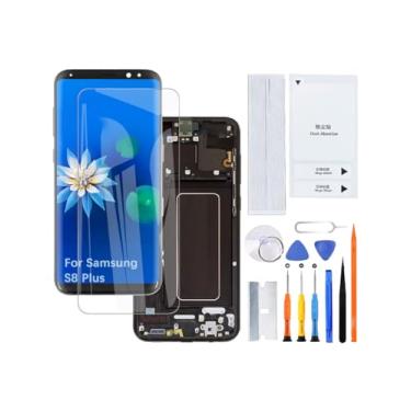 Imagem de Kit de montagem de tela LCD para Samsung Galaxy S8 Plus TFT G955F G955FD G955W (preto com moldura, tela não curva)