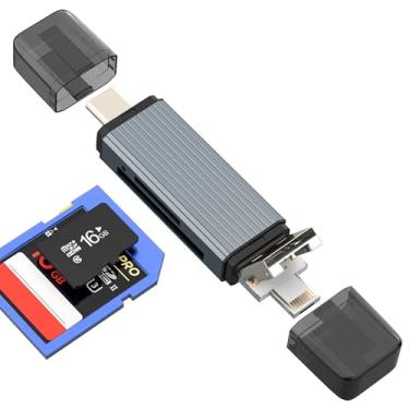 Imagem de Micro USB A USB C Lightning HUB (4 em 1) para adaptador Apple leitor de cartão SD para iPhone 16 15 14 Pro MacBook TF câmera conversor de transferência de memória para iPad Flash Drive, armazenamento