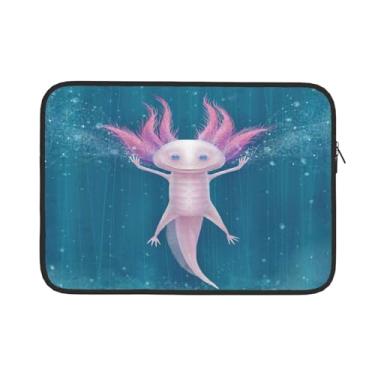 Imagem de Capa para laptop Axolotl poderosa e divertida, bolsa portátil para laptop, pasta durável, capa protetora à prova de choque para notebook de 13 polegadas
