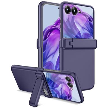 Imagem de Miimall Capa para Motorola Razr 50 com protetor de tela, protetor de dobradiça com suporte, resistente, proteção contra quedas de grau militar, à prova de poeira, à prova de choque, capa protetora