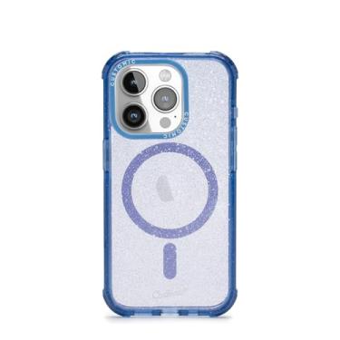 Imagem de Customic Capinha Case Capa para Celular iPhone 15 Pro (6.1"), Impactor Space Anti Impacto Proteção Militar 4 metros contra quedas, Compatível Mag-Safe, Transparente com Efeito Glitter Azul
