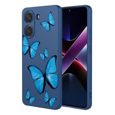 Imagem de KOARWVC Capa de telefone para Redmi Turbo 4, capa para Xiaomi Poco X7 Pro, design de padrão de borboleta, fina, protetora, macia, amortecedora, capa de telefone para Xiaomi Poco X7 Pro 5G borboleta