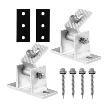 Imagem de predolo 2 peças de suportes para montagem de painel solar, kit de montagem de telhado residencial, parafusos de ângulo de inclinação, hardware para off-grid,