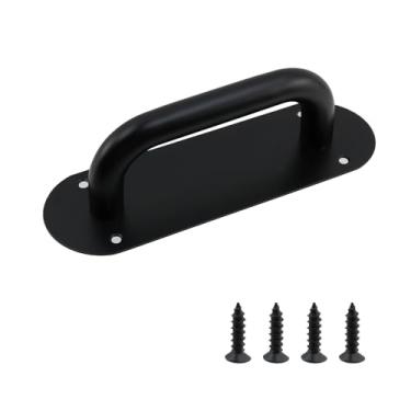 Imagem de UTALIND Puxador de porta de celeiro preto de 20,3 cm, barras de apoio resistentes para a maioria das peças de reposição para a maioria das peças de reposição para jardim ao ar livre, garagem, armário