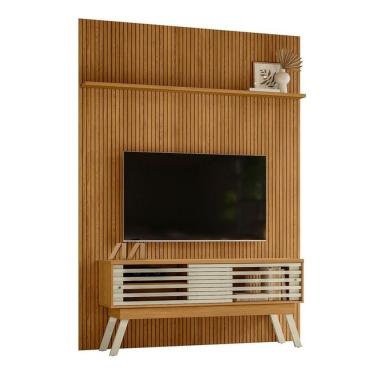 Imagem de Composição Frizz New Premium Bancada E Painel Para Tv 65 Polegadas Com Portas - Madetec Cumaru Opala