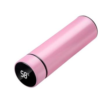Imagem de Garrafa Térmica LED com Sensor de Temperatura – Ideal para Café, Água e Outras Bebidas (Rosa)