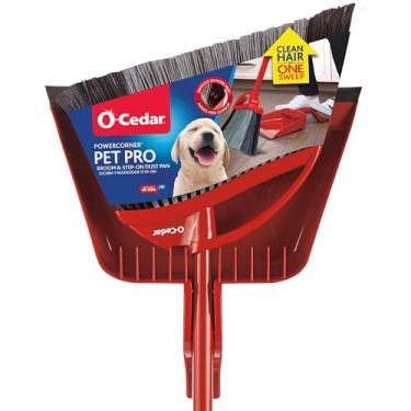 Imagem de Vassoura O-Cedar Pet Pro e pá Step-On PowerCorner, vermelho