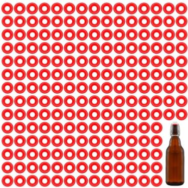 Imagem de 200 peças de juntas de garrafa flip top para garrafas giratórias, para tampa e outra tampa de garrafa de bebida flip. Meia tampa Design de juntas de borracha de silicone Arruelas: as arruelas têm ou a