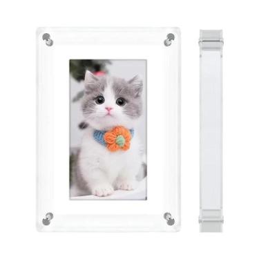 Imagem de 5 7 Polegadas Acrílico Digital Photo Frame Tela IPS 4GB Memória Bateri