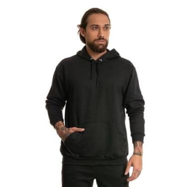 Imagem de Blusa Masculina Canguru Capote Bobojaco Basica Esportiva Treino Moletom Flanelado-Masculino