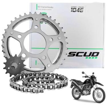 Imagem de Kit de Transmissão SCUD para Honda NXR Bros 150 2003-2015, Corrente 428HX130L, Pinhão 17D, Coroa 50D