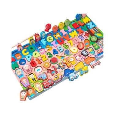 Imagem de Montessori Caminhão De Bombeiros De Madeira, Placa De Matemática, Jogo