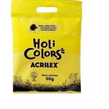 Imagem de Pó Colorido Para Festas Chá Revelação Holi Colors Acrilex 50g - Cores,