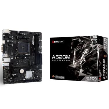 Imagem de Placa-Mãe Biostar A520MHP, Chipset A520, Soquete AM4, mATX, DDR4, M.2, Gigabit Ethernet, PCIe