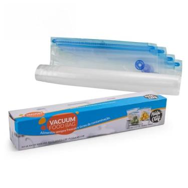 Imagem de Saco A Vácuo Reutilizável Vacuum 3L 26cm x 28cm 10 Unidades Moda do Chef