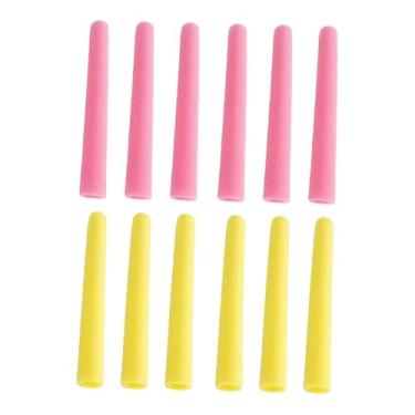 Imagem de Generic 12x Mangas de espuma para trampolim, acessórios de reposição para trampolim infantil, mangas protetoras para ambientes internos e externos, Rosa Amarelo