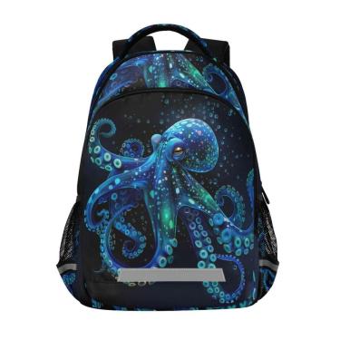 Imagem de Mochila WEVIBOFU Octopus Bubble Blue Green para crianças de 6 a 12 anos