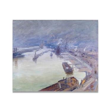 Imagem de Richborough In Fog John Lavery Classic Realist Portrait & War Scene Canvas Art – Decoração de parede de arte irlandesa para casa 39,9 x 48 cm Un Framed
