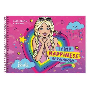 Imagem de Caderno Cartografia Espiral Foroni Capa Dura Barbie 80 Folhas ¿ Embalagem com 5 Unidades