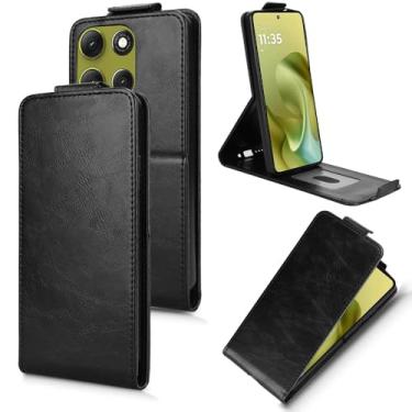 Imagem de Kukoufey Capa compatível com Motorola Moto G86 5G, compatível com Motorola Moto G86 5G Flip TPU capa de couro preta