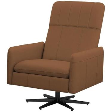 Imagem de Poltrona Decorativa Giratória Retrátil Reclinável Lutor L06 Couro Cara