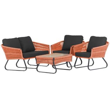 Imagem de Conjunto Sofá E Poltronas Corda Alumínio Para área Terra Cota