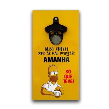 Imagem de Abridor Garrafas Parede Homer Simpson Mdf Com Imã 25x13 Cm