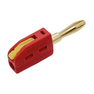 Imagem de Generic Conector de cabo de áudio profissional de alta corrente com plugue banana de 4 mm, adaptador sem solda para sistemas de som, home theaters, placa de, Vermelho