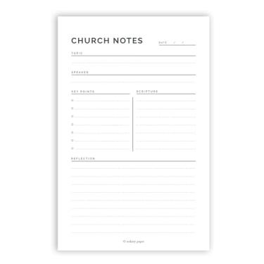 Imagem de Todaisy Paper Church Notes Notepad 5.5 x 8.5 Tear Away Notepad, Sermon Christian Worship Study Guide, Religious Teaching Tool. 50 tear off sheets