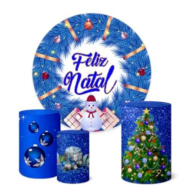 Imagem de Trio Capas Cilindro + Painel Sublimado Festa 1,50m Natal (K1NAT046)