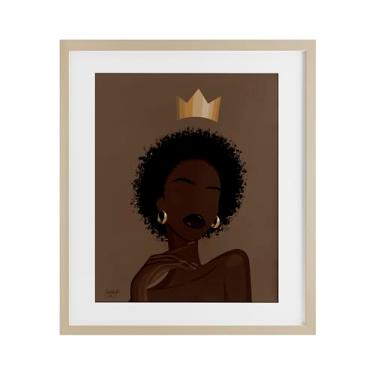 Imagem de Stupell Industries Impressão emoldurada Aliza with Crown Portrait Birch Under Glass por Sierra Siler, 40 x 33