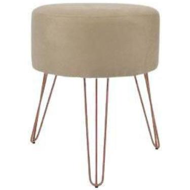 Imagem de Kit 2 Puff Banqueta Sala De Estar Bege/Nude Moderno Premium