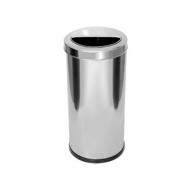 Imagem de Lixeira Inox 30 Litros Com Aro Meia Lua