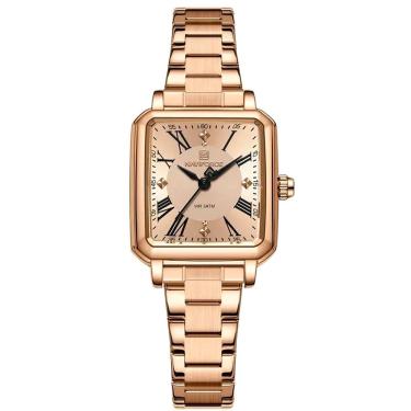 Imagem de Relógio Feminino Design Sofisticado Quartzo Em Aço Inoxidável À Prova Da Água Casual Rose