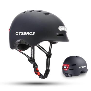 Imagem de Capacete de bicicleta GTSBROS Adult com luz frontal traseira LED para 